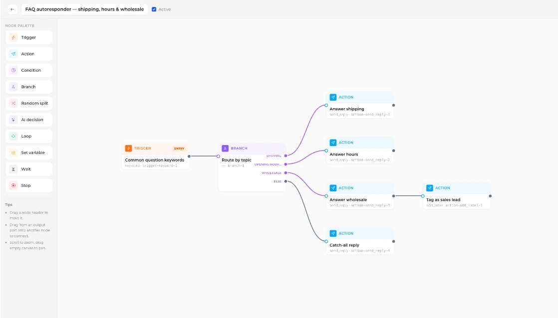 Automation flow builder